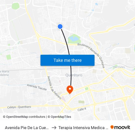 Avenida Pie De La Cuesta, 886 to Terapia Intensiva Medica Tec 100 map