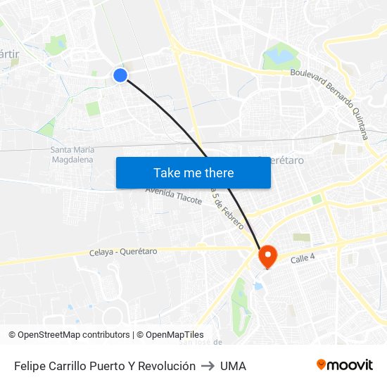 Felipe Carrillo Puerto Y Revolución to UMA map