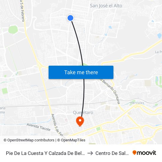 Pie De La Cuesta Y Calzada De Belen to Centro De Salud map