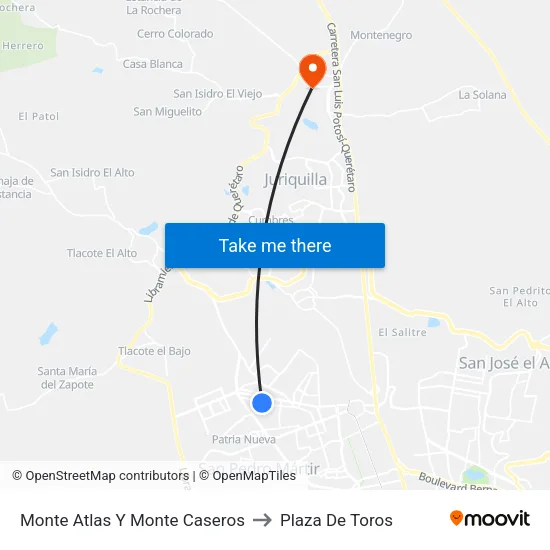 Monte Atlas Y Monte Caseros to Plaza De Toros map