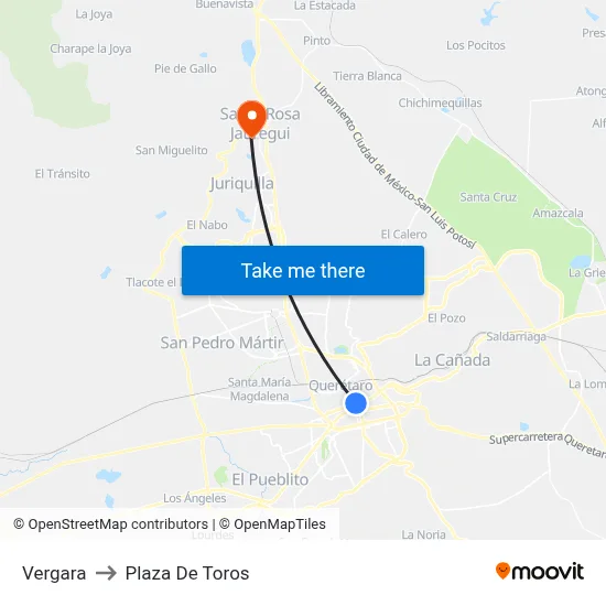 Vergara to Plaza De Toros map
