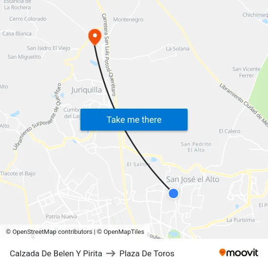 Calzada De Belen Y Pirita to Plaza De Toros map