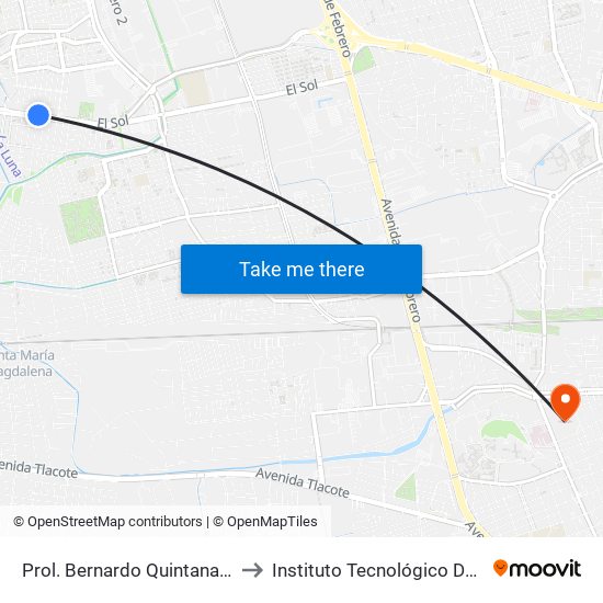 Prol. Bernardo Quintana Y Alfa Centauro to Instituto Tecnológico De Querétaro (Itq) map