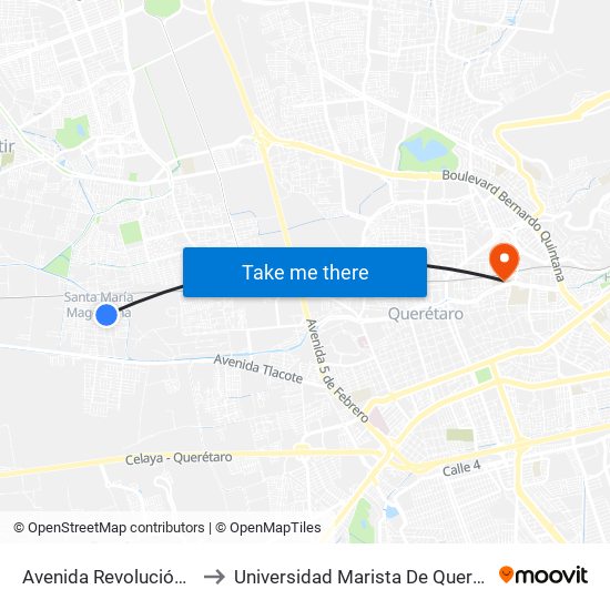 Avenida Revolución, 37 to Universidad Marista De Querétaro map