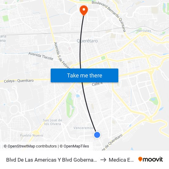 Blvd De Las Americas Y Blvd Gobernadores to Medica Ebor map