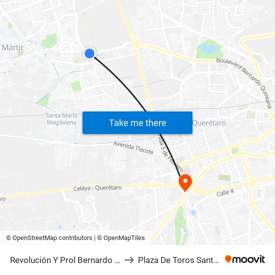 Revolución Y Prol Bernardo Quintana to Plaza De Toros Santa María map
