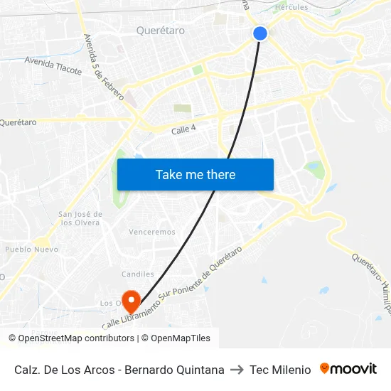 Calz. De Los Arcos - Bernardo Quintana to Tec Milenio map