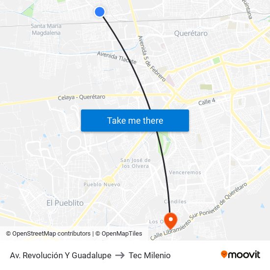 Av. Revolución Y Guadalupe to Tec Milenio map