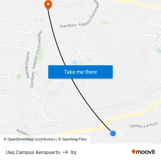 Uaq Campus Aeropuerto to Itq map