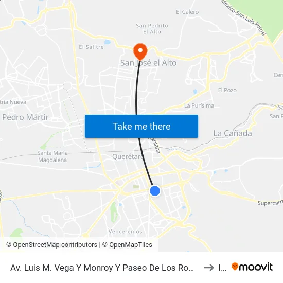 Av. Luis Vega Monrroy - Paseo Del Romancero to Itq map