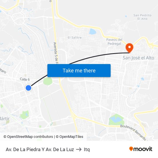 Av. De La Piedra Y Av. De La Luz to Itq map