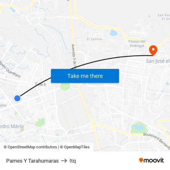 Pames Y Tarahumaras to Itq map