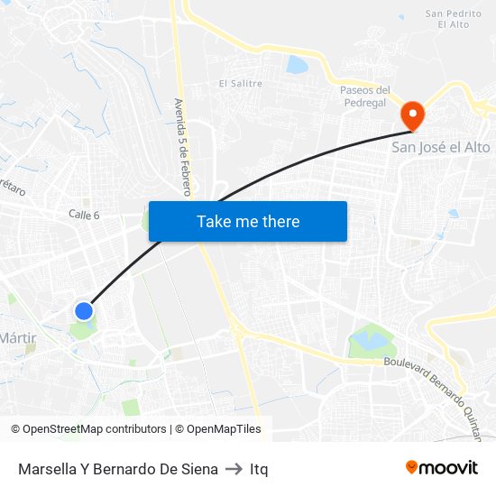 Marsella Y Bernardo De Siena to Itq map