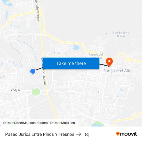 Paseo Jurica Entre Pinos Y Fresnos to Itq map