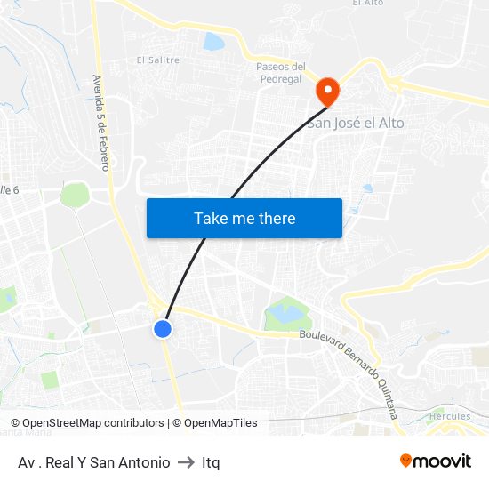 Av . Real Y San Antonio to Itq map