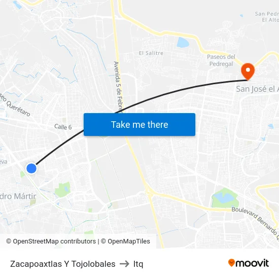 Zacapoaxtlas Y Tojolobales to Itq map