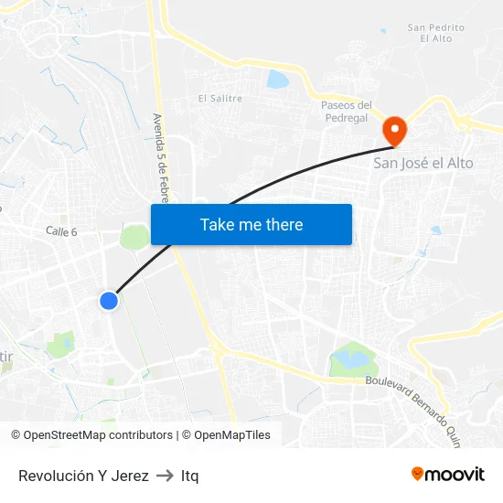 Revolución Y Jerez to Itq map
