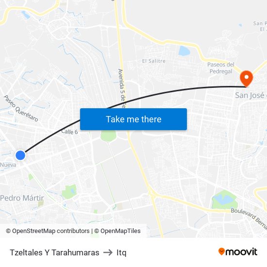 Tzeltales Y Tarahumaras to Itq map