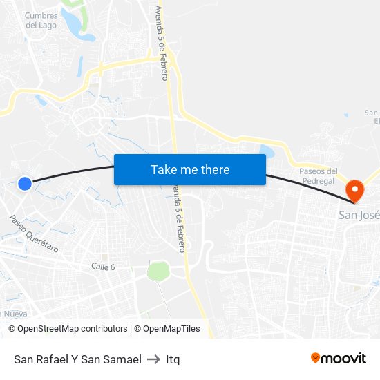 San Rafael Y San Samael to Itq map