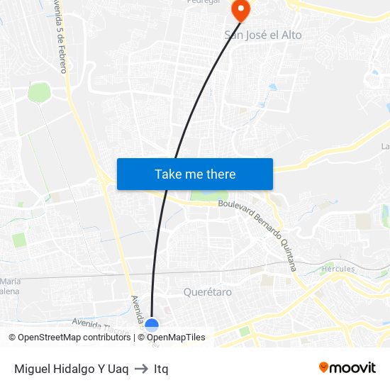 Miguel Hidalgo Y Uaq to Itq map