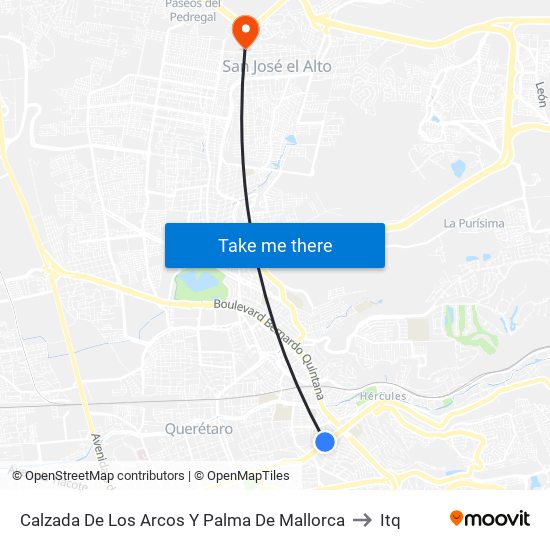 Calzada De Los Arcos Y Palma De Mallorca to Itq map