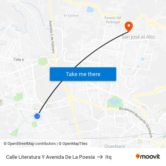 Calle Literatura Y Avenida De La Poesía to Itq map