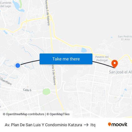 Av. Plan De San Luis Y Condominio Katzura to Itq map