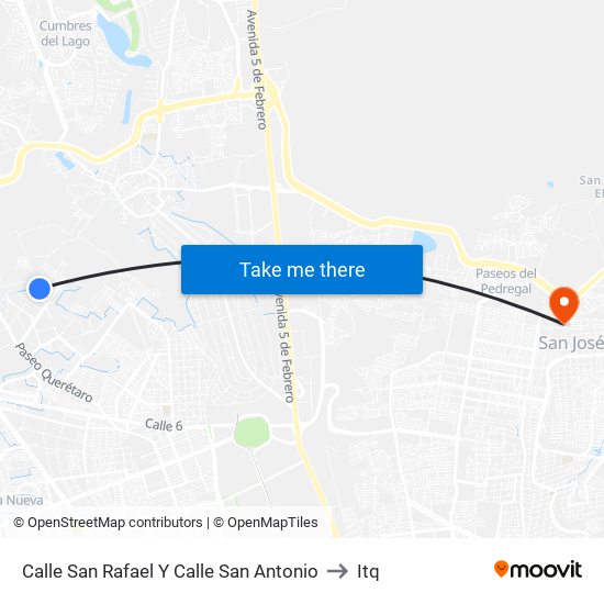 Calle San Rafael Y Calle San Antonio to Itq map