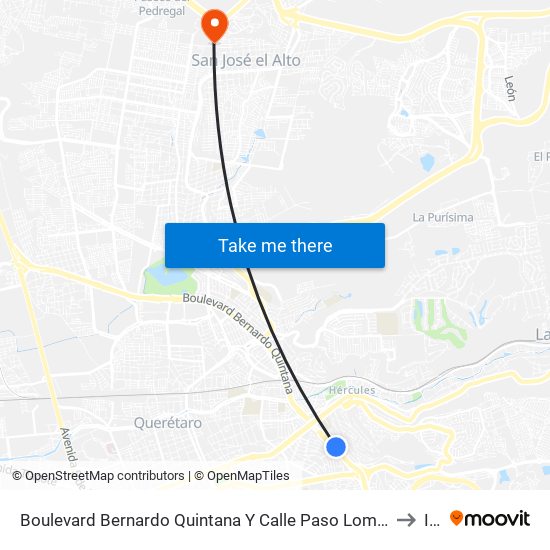Boulevard Bernardo Quintana Y Calle Paso Loma Dorada to Itq map