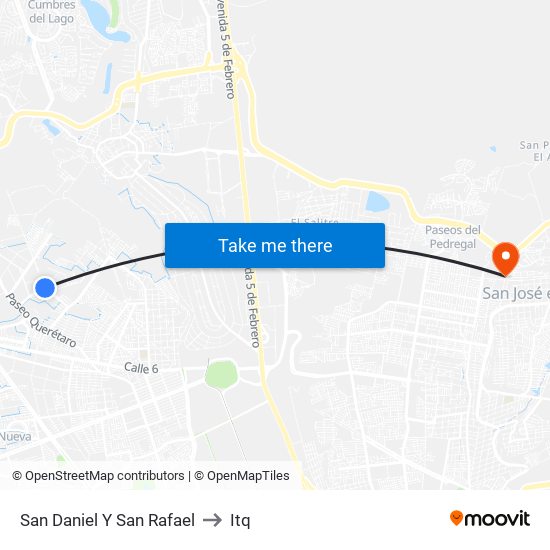 San Daniel Y San Rafael to Itq map