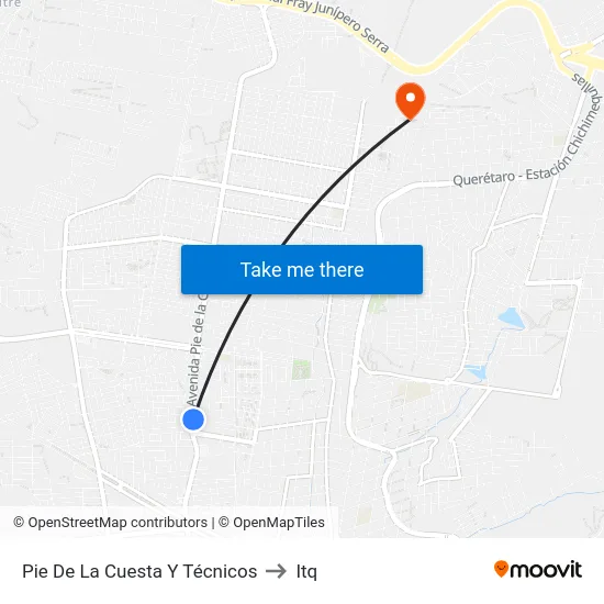 Pie De La Cuesta Y Técnicos to Itq map