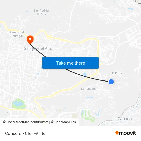 Concord - Cfe to Itq map