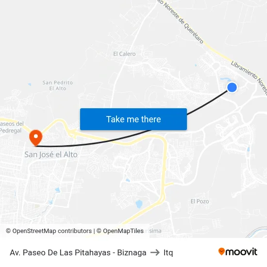 Av. Paseo De Las Pitahayas - Biznaga to Itq map