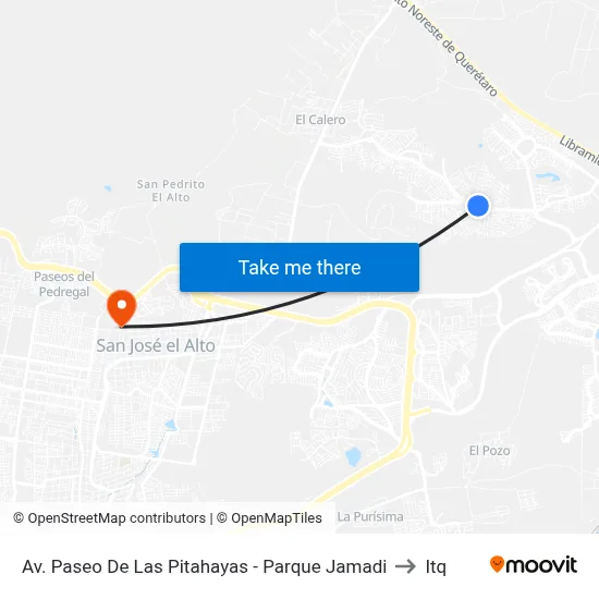 Av. Paseo De Las Pitahayas - Parque Jamadi to Itq map