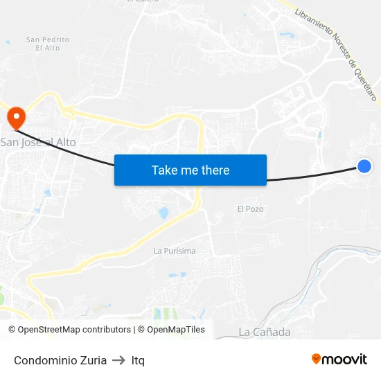 Condominio Zuria to Itq map
