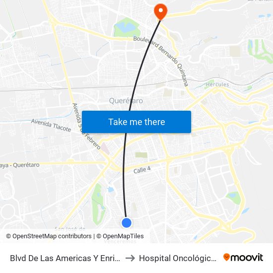 Blvd De Las Americas Y Enrique Bordes to Hospital Oncológico Teletón map