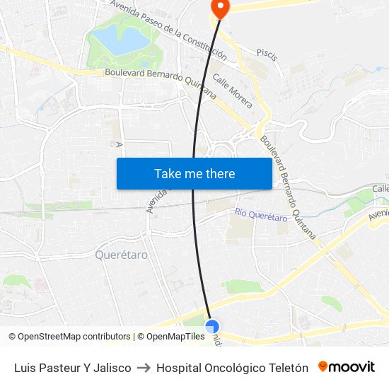 Luis Pasteur Y Jalisco to Hospital Oncológico Teletón map