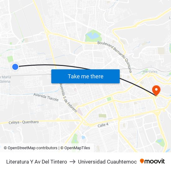 Literatura Y Av Del Tintero to Universidad Cuauhtemoc map
