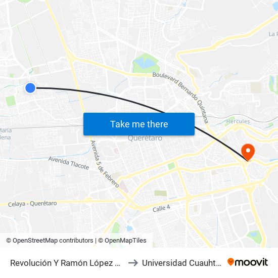 Revolución Y Ramón López Velarde to Universidad Cuauhtemoc map