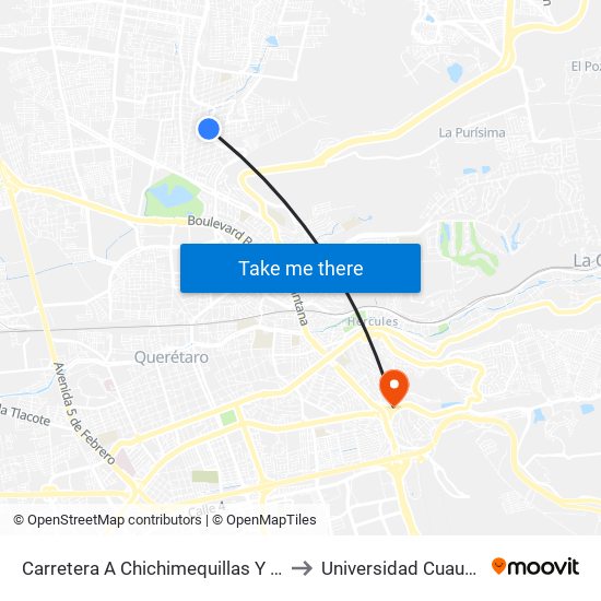 Carretera A Chichimequillas Y Río Nautla to Universidad Cuauhtemoc map