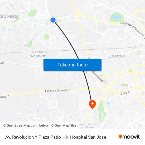 Av. Revolucion Y Plaza Patio to Hospital San Jose map