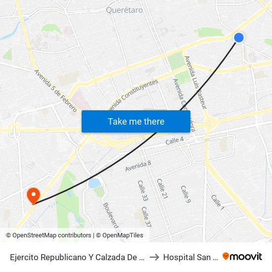 Ejercito Republicano Y Calzada De Los Arcos to Hospital San Jose map