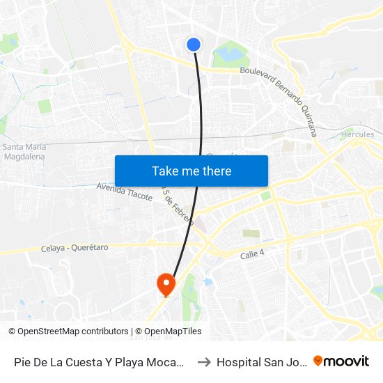 Pie De La Cuesta Y Playa Mocambo to Hospital San Jose map