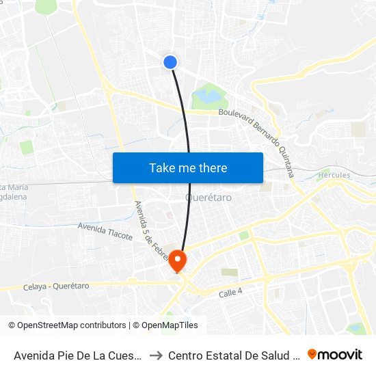 Avenida Pie De La Cuesta, 886 to Centro Estatal De Salud Mental map