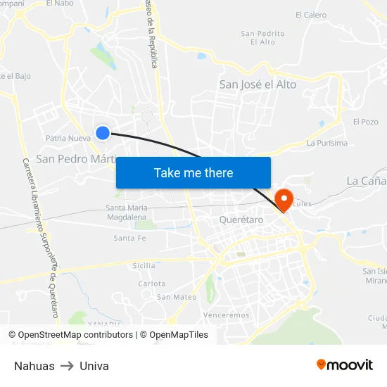 Nahuas to Univa map