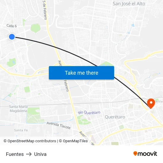 Fuentes to Univa map