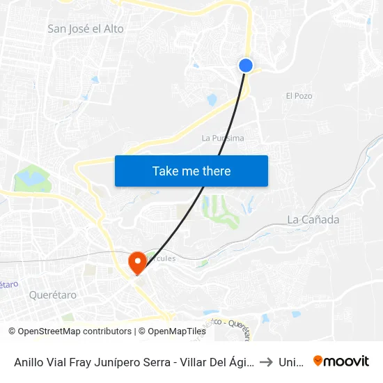 Anillo Vial Fray Junípero Serra - Villar Del Ágila to Univa map