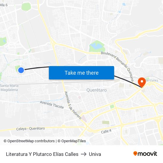 Literatura Y Plutarco Elías Calles to Univa map