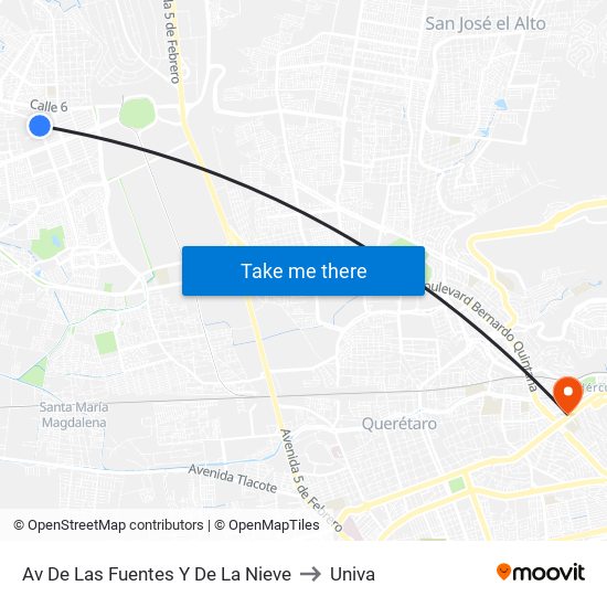 Av De Las Fuentes Y De La Nieve to Univa map