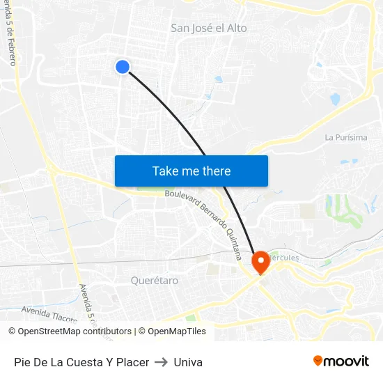 Pie De La Cuesta Y Placer to Univa map
